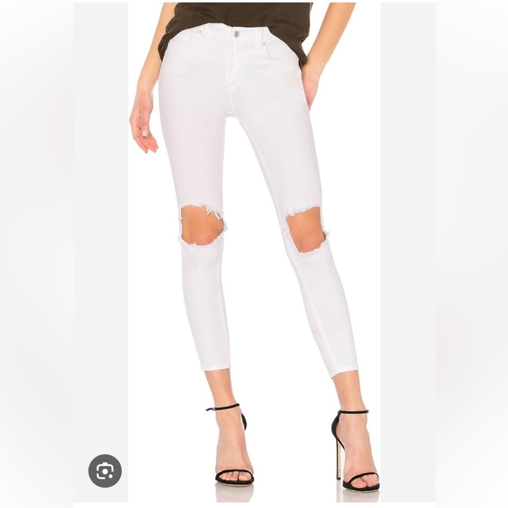 Free People High Waist Busted Knee Skinny Jeans